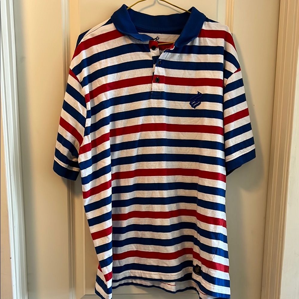 Rocawear Striped Polo Shirt - Red, White, and Blue